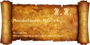 Mendelsohn Márk névjegykártya